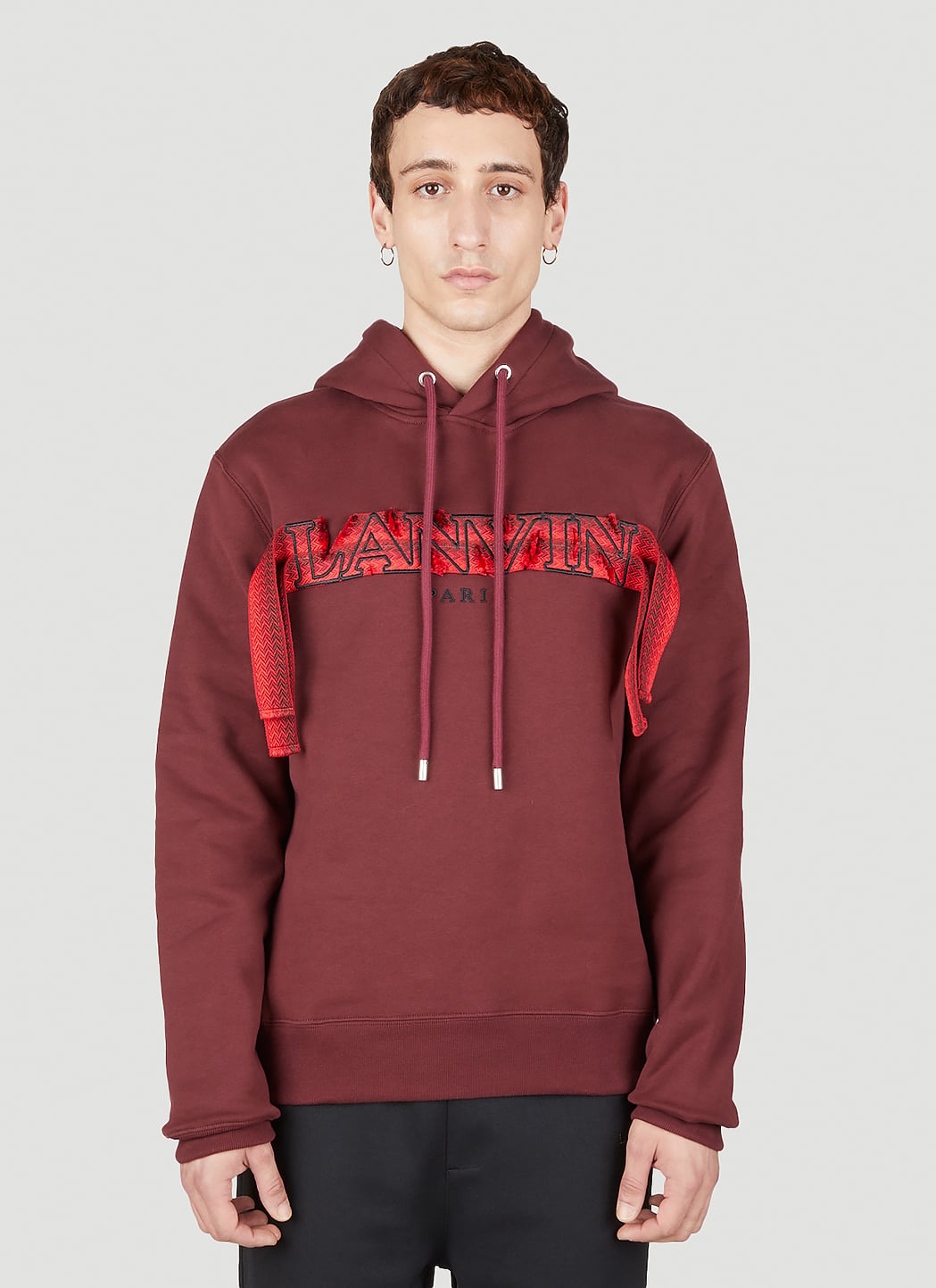 Lanvin Men Embroidered Logo Hooded Sweatshirt LANVIN