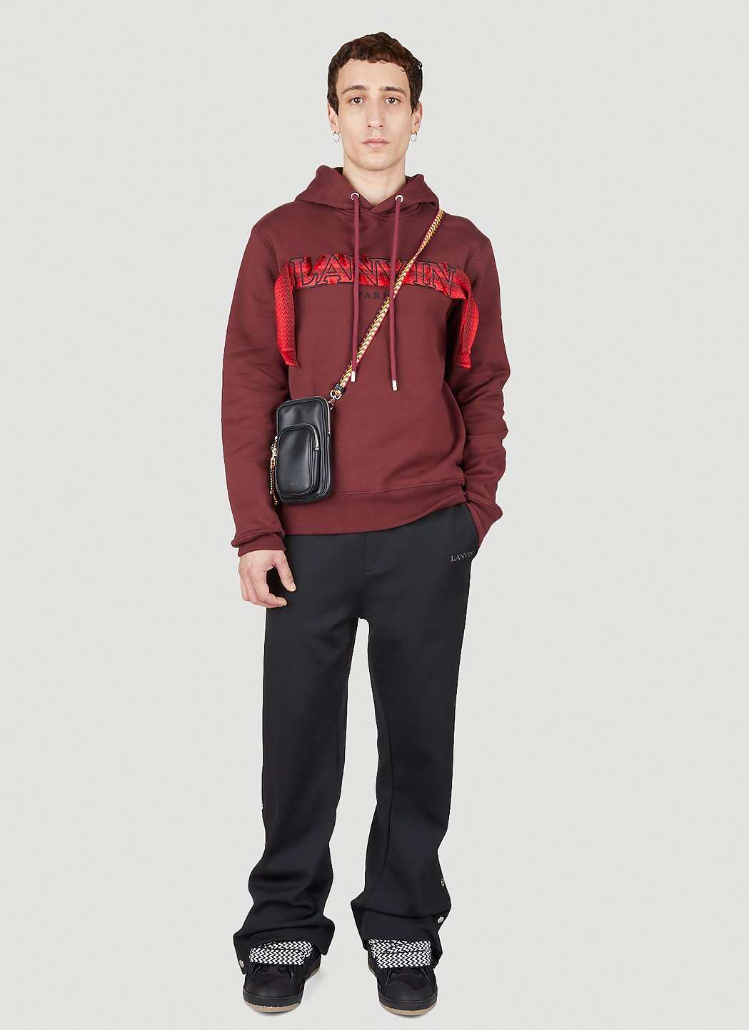 Lanvin Men Embroidered Logo Hooded Sweatshirt LANVIN