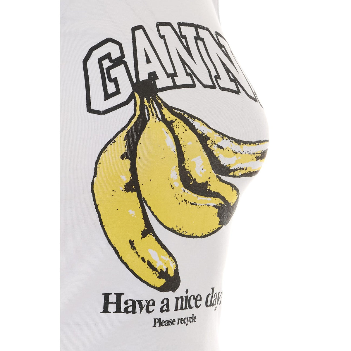 Ganni Women Logo Banana Graphic Ribbed Tank Top GANNI