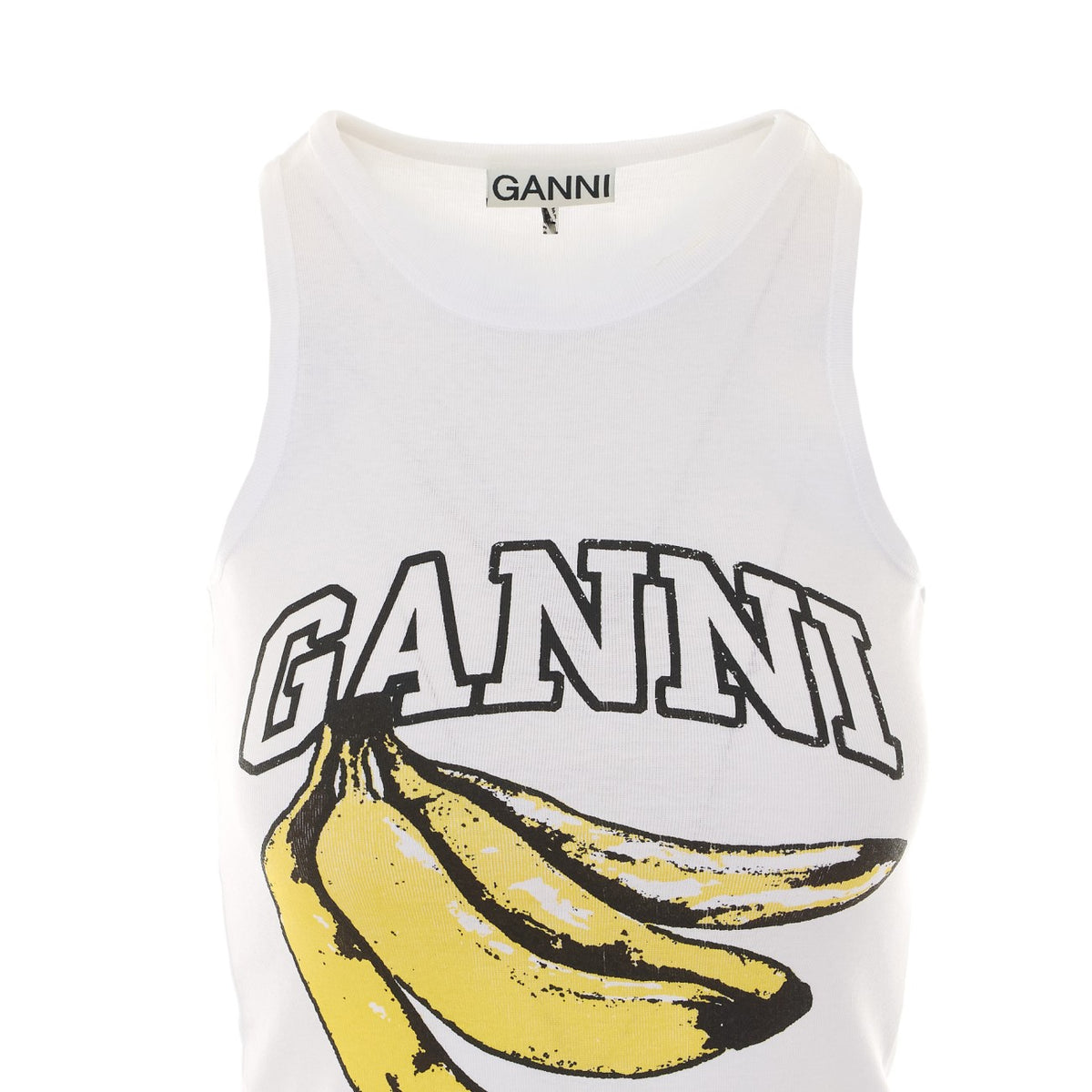 Ganni Women Logo Banana Graphic Ribbed Tank Top GANNI
