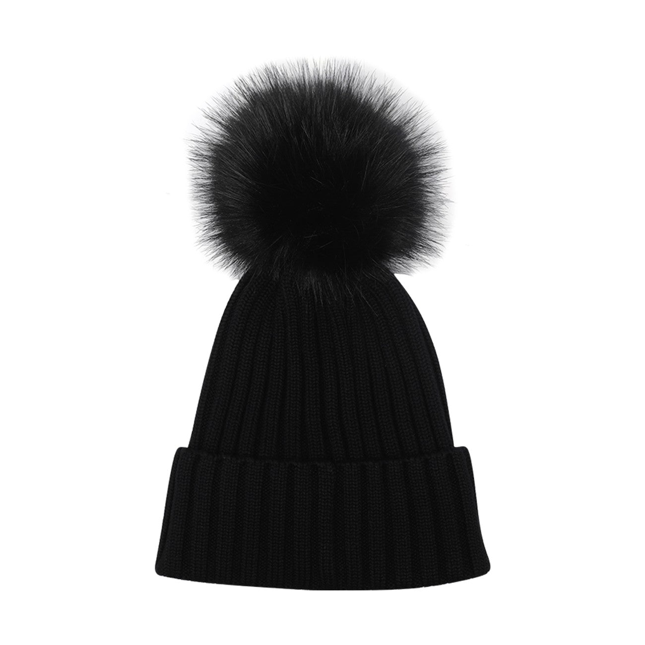 Moncler Women Logo Beanie With Pon Pon MONCLER