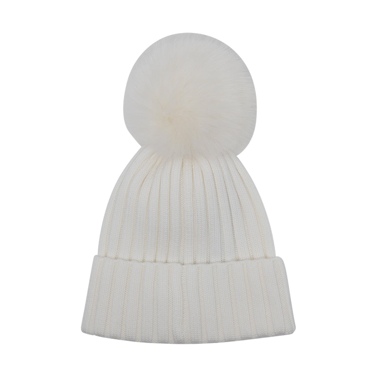 Moncler Women Logo Beanie With Pon Pon MONCLER