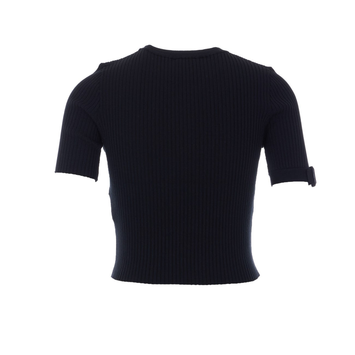 Courreges Women Logo Buckle Rib Knit T-Shirt COURREGES