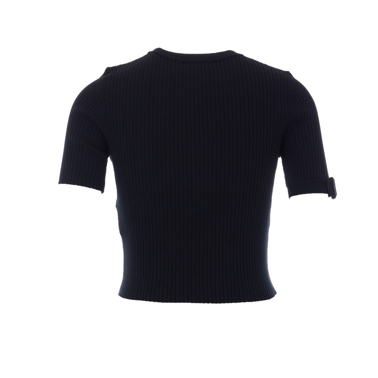 Courreges Women Logo Buckle Rib Knit T-Shirt COURREGES