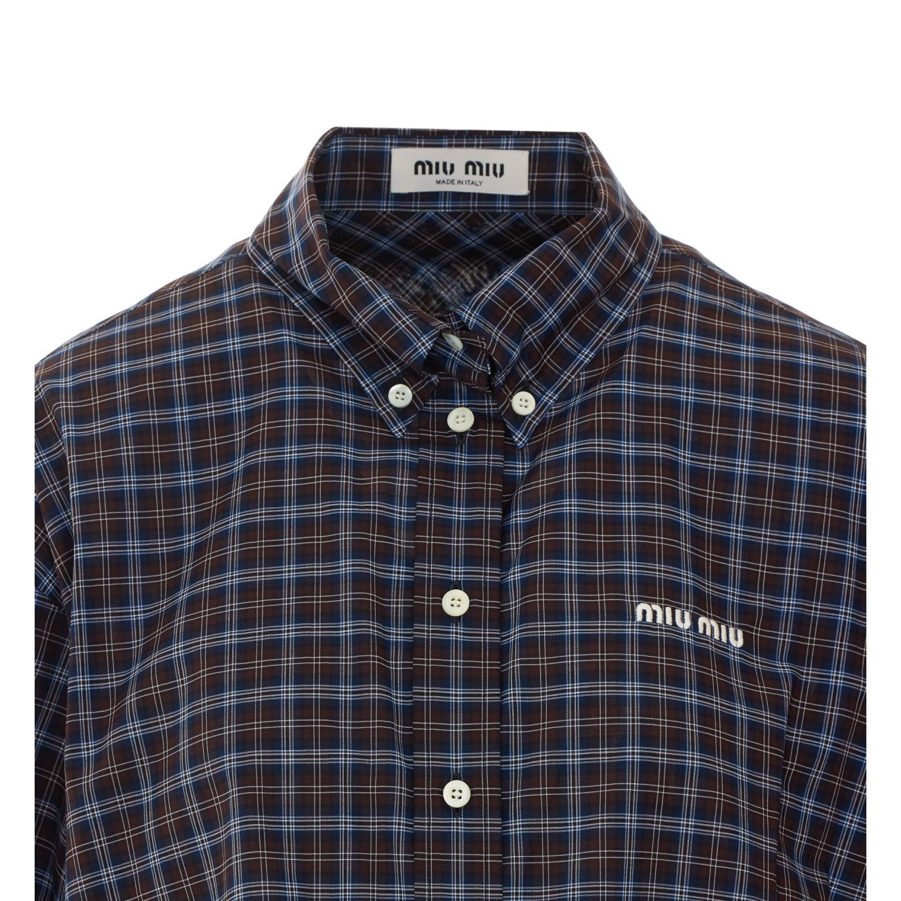 Miu Miu Women Logo Check Shirt MIU MIU