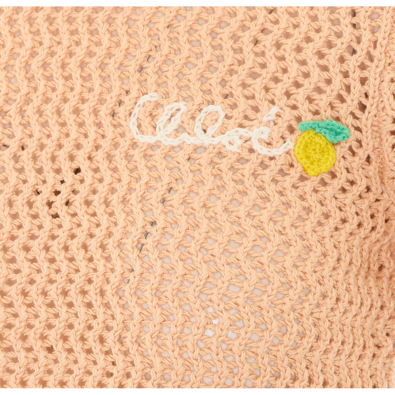 Chloe' Women Logo Crochet Short Sleeves Sweater CHLOE