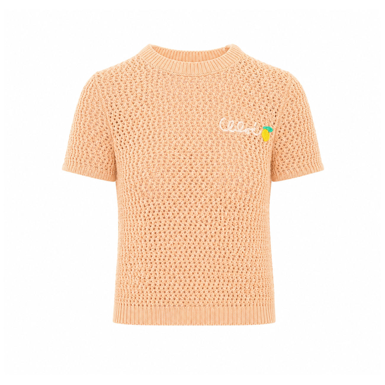 Chloe' Women Logo Crochet Short Sleeves Sweater CHLOE