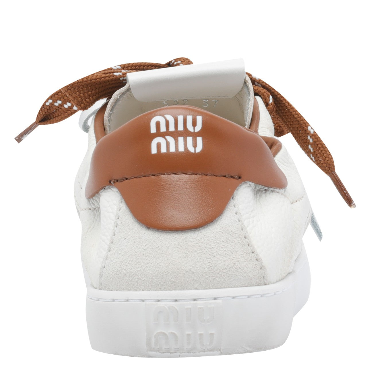 Miu Miu Women Logo Deco Leather Sneakers MIU MIU