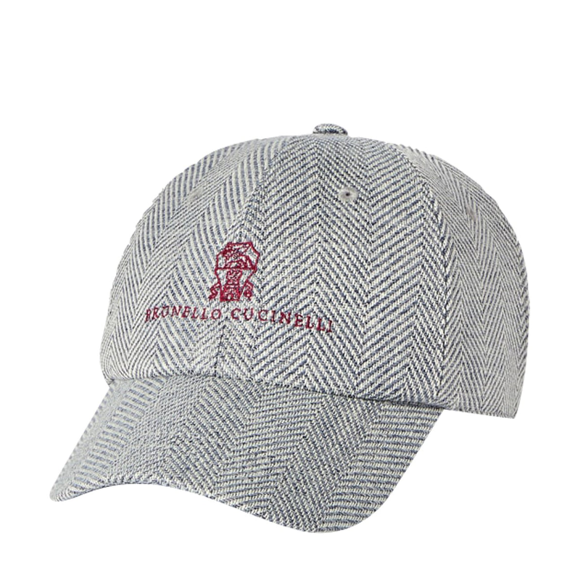 Brunello Cucinelli Men Logo Embroidered Chevron Baseball Cap BRUNELLO CUCINELLI