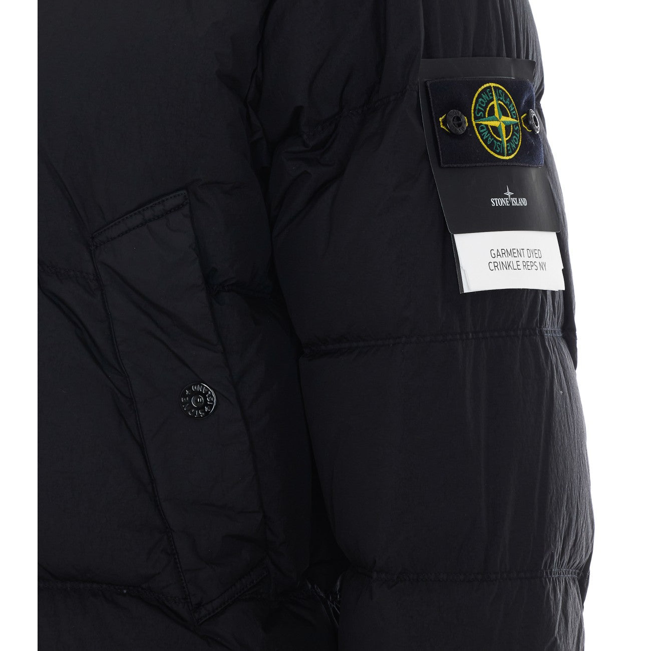 Stone Island Men Logo Garment Dyed Crinkle Reps Down Jacket STONE ISLAND
