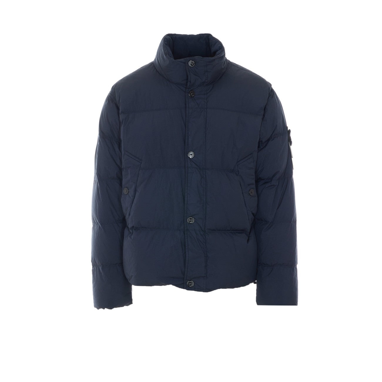 Stone Island Men Logo Garment Dyed Crinkle Reps Down Jacket STONE ISLAND