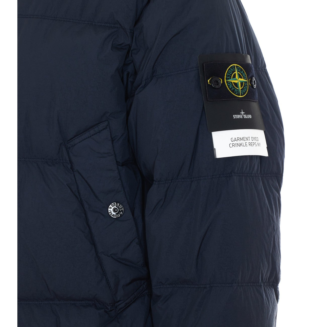 Stone Island Men Logo Garment Dyed Crinkle Reps Down Jacket STONE ISLAND