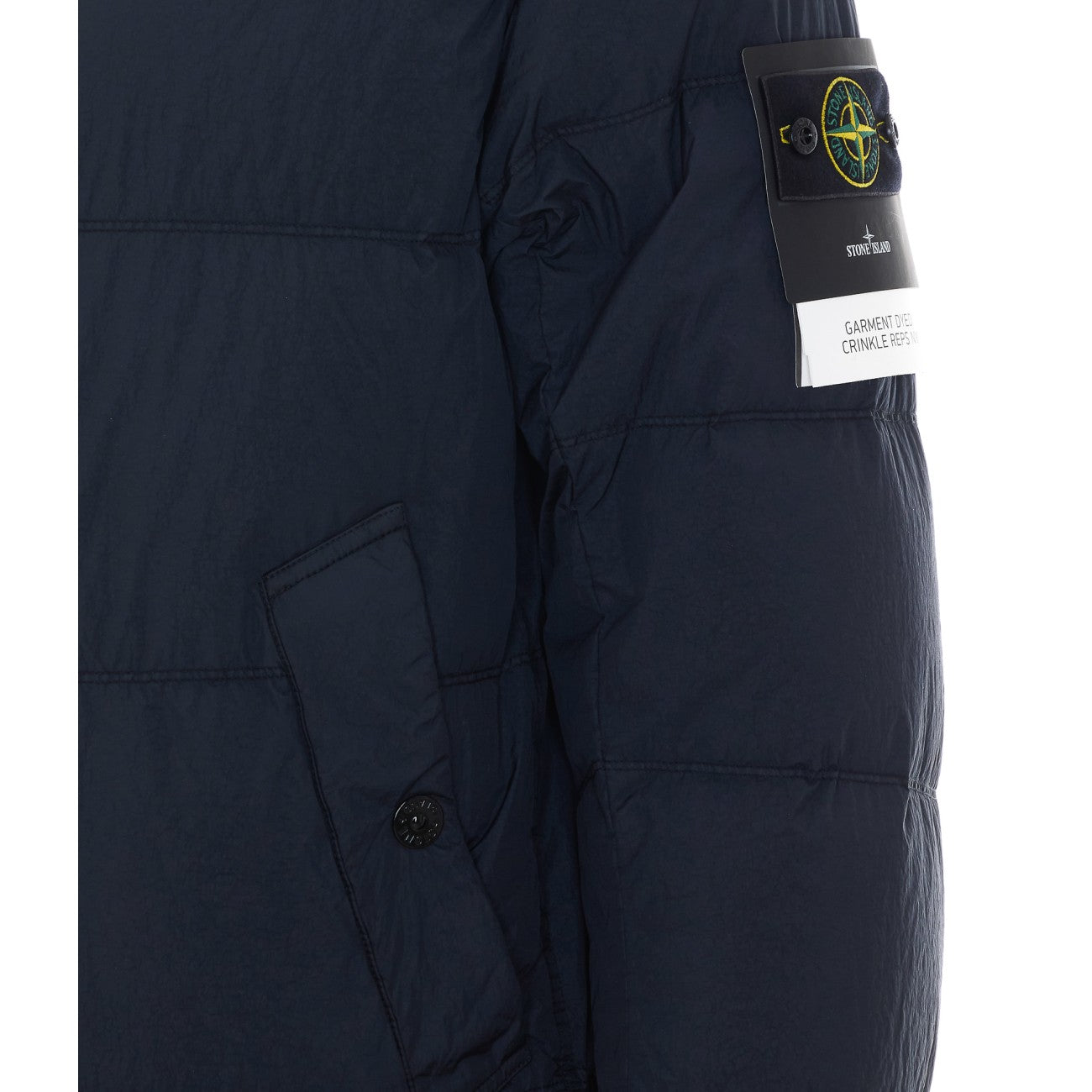Stone Island Men Logo Garment Dyed Crinkle Reps Down Jacket STONE ISLAND