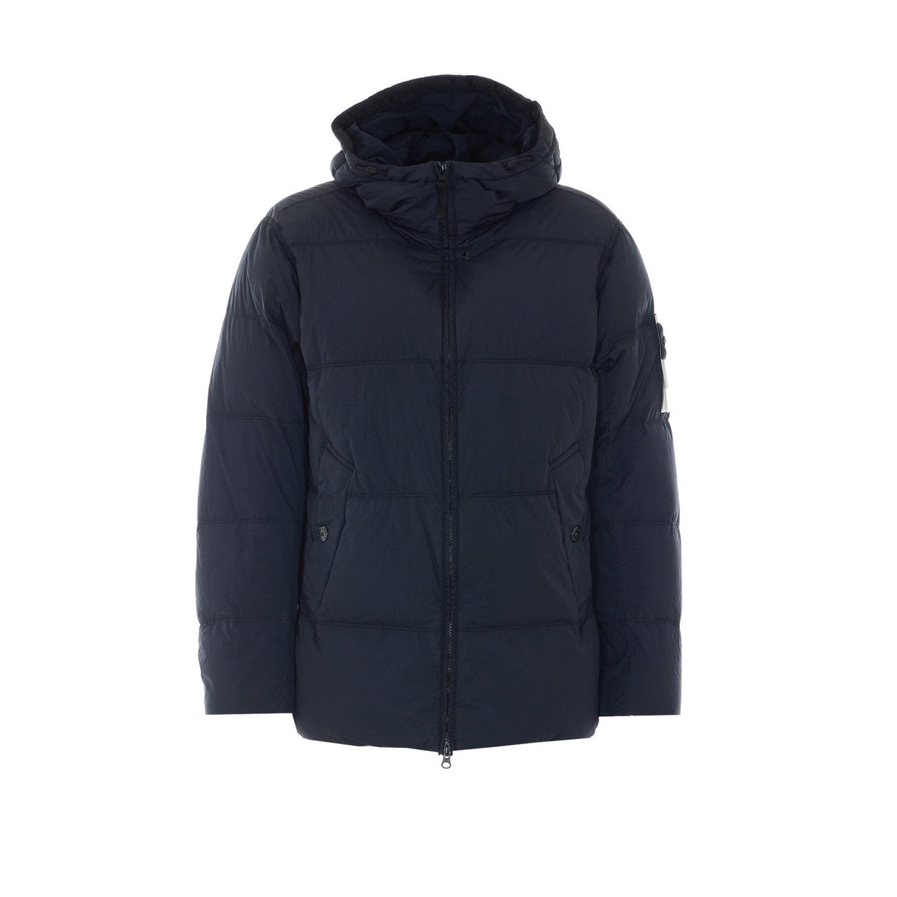 Stone Island Men Logo Garment Dyed Crinkle Reps Down Jacket STONE ISLAND