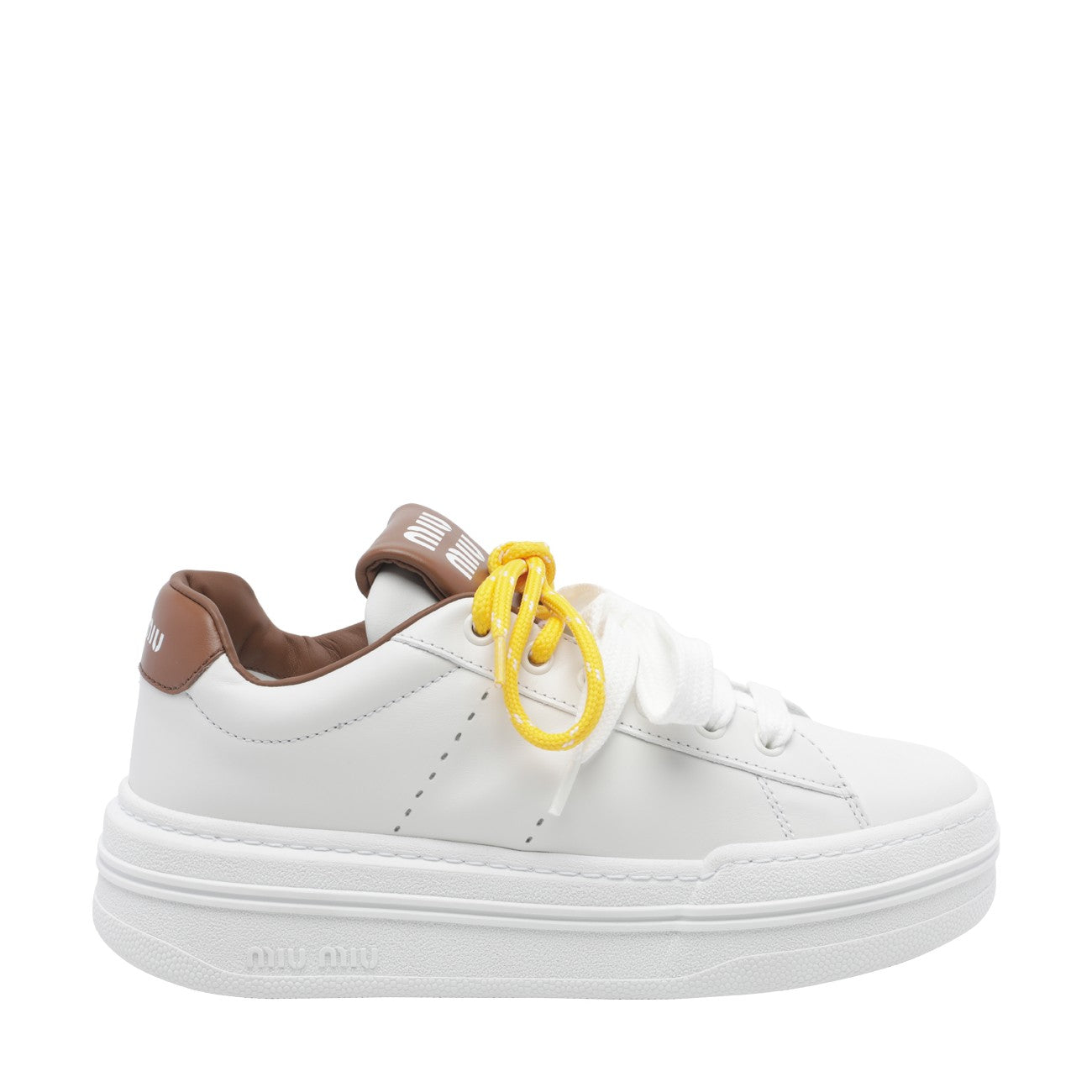 Miu Miu Women Logo Leather Sneakers MIU MIU