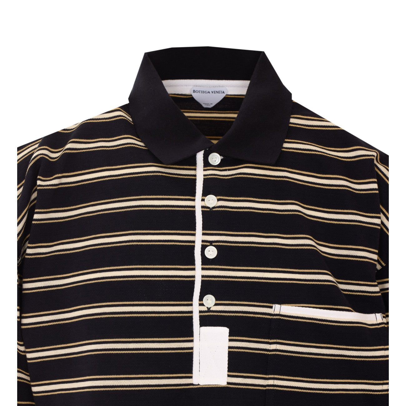 Bottega Veneta Men Logo Long Sleeves Polo BOTTEGA VENETA