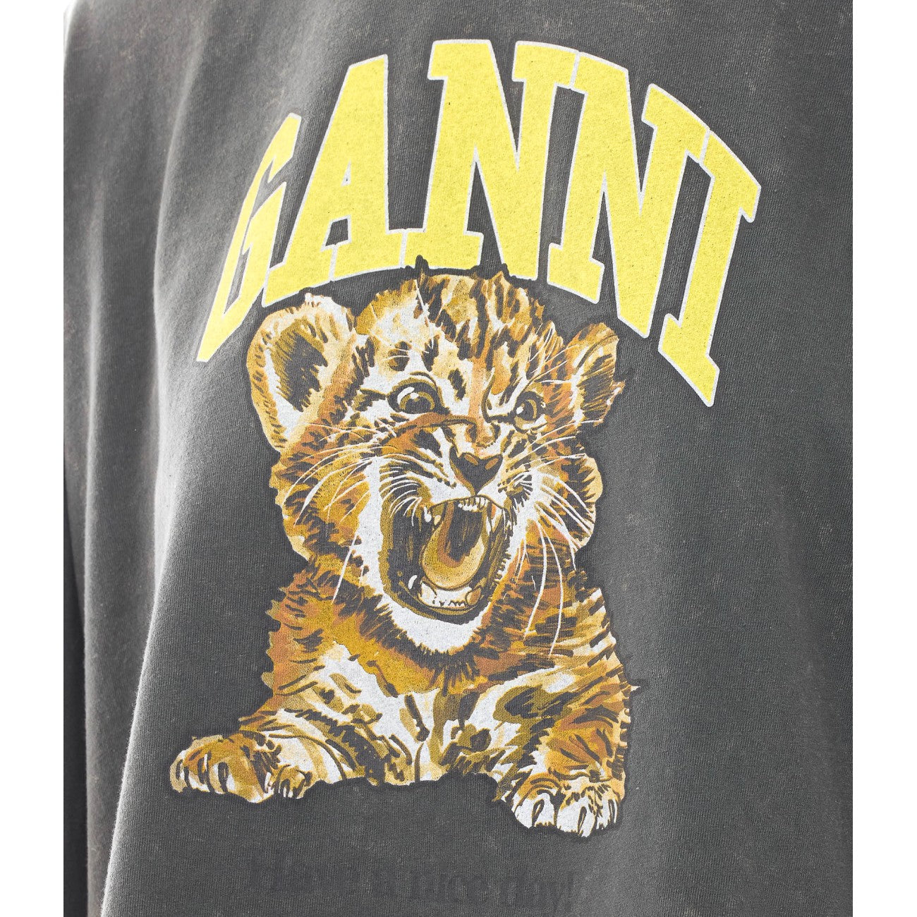 Ganni Women Logo Long Sleeves T-Shirt With Future Tiger Print GANNI