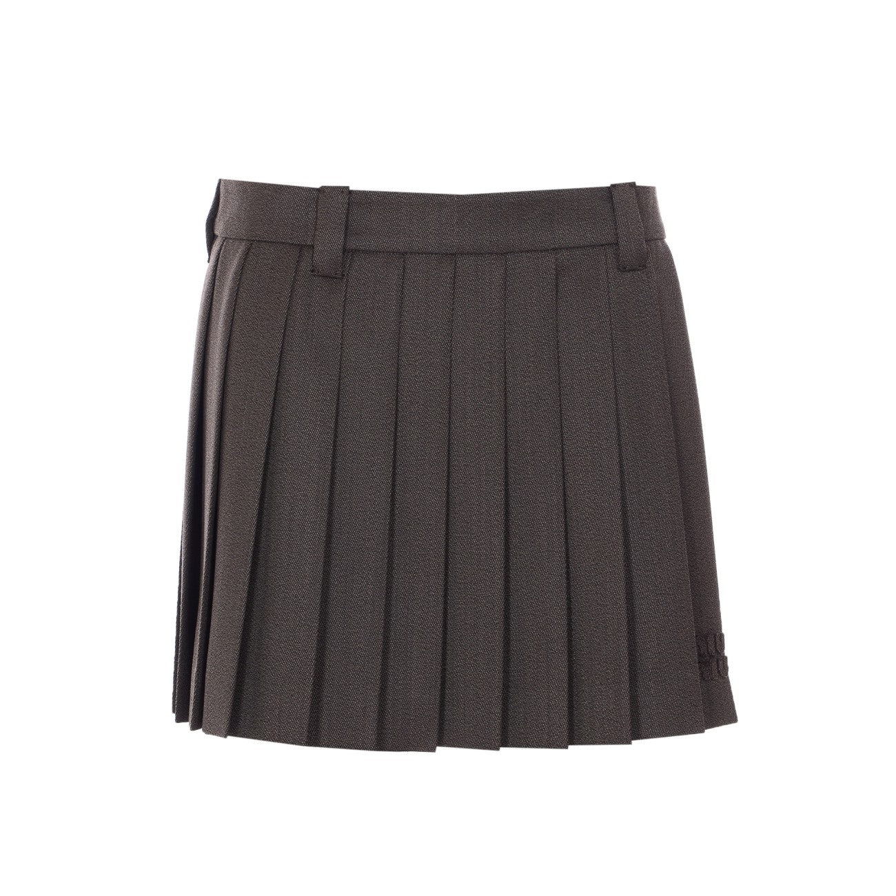 Miu Miu Women Logo Pleated Skirt MIU MIU