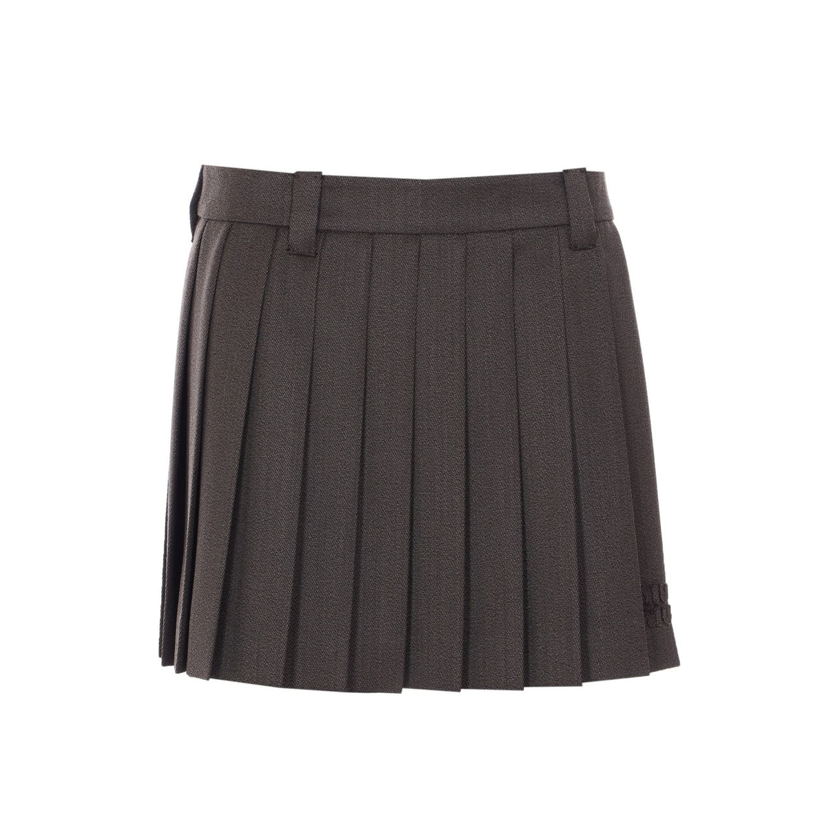 Miu Miu Women Logo Pleated Skirt MIU MIU