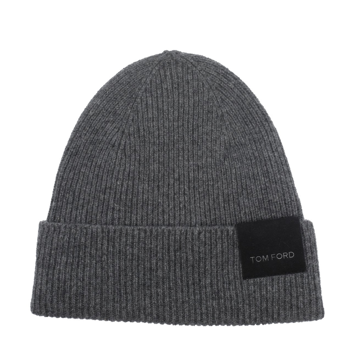 Tom Ford Men Logo Ribbed Cashmere Beanie TOM FORD