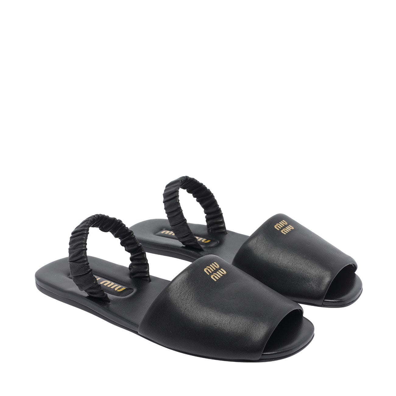 Miu Miu Women Logo Ruches Sandals MIU MIU