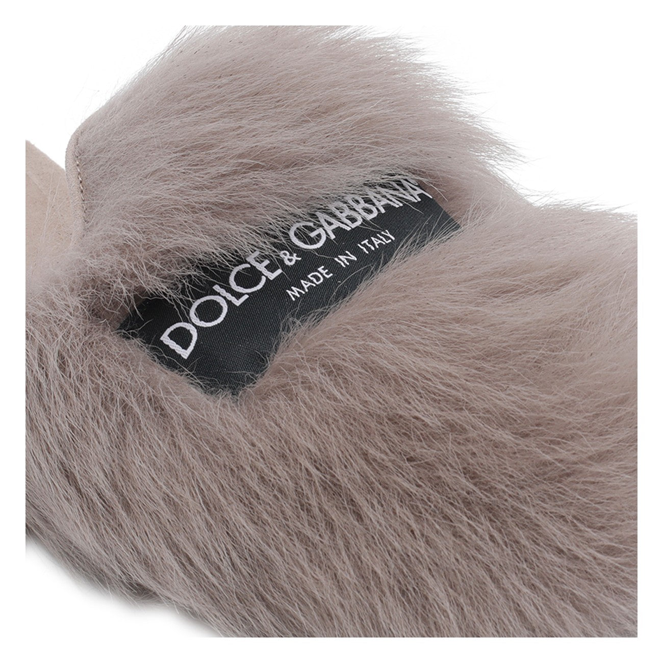 Dolce&Gabbana Women Logo Shearling And Suede Slippers DOLCE & GABBANA