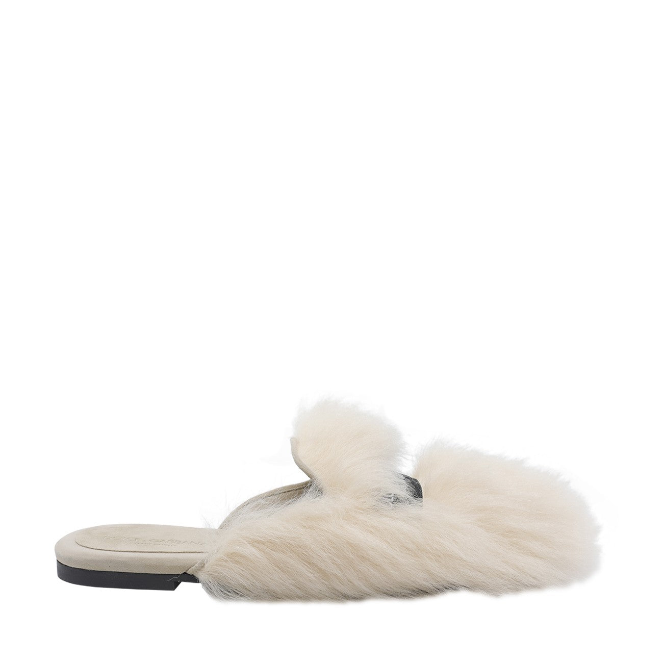 Dolce&Gabbana Women Logo Shearling And Suede Slippers DOLCE & GABBANA