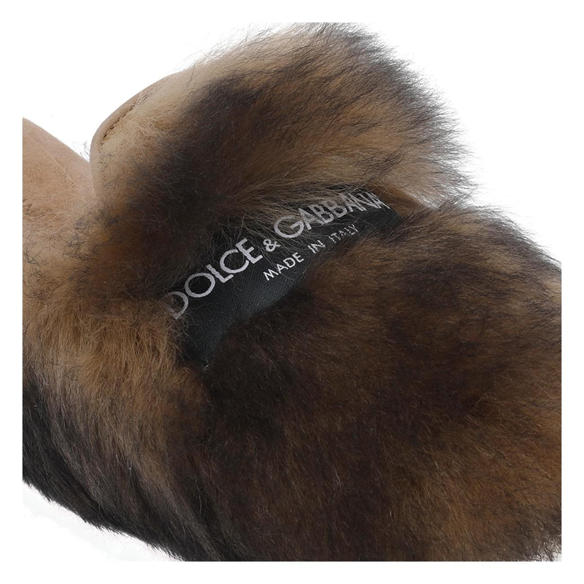 Dolce&Gabbana Women Logo Shearling And Suede Slippers DOLCE & GABBANA