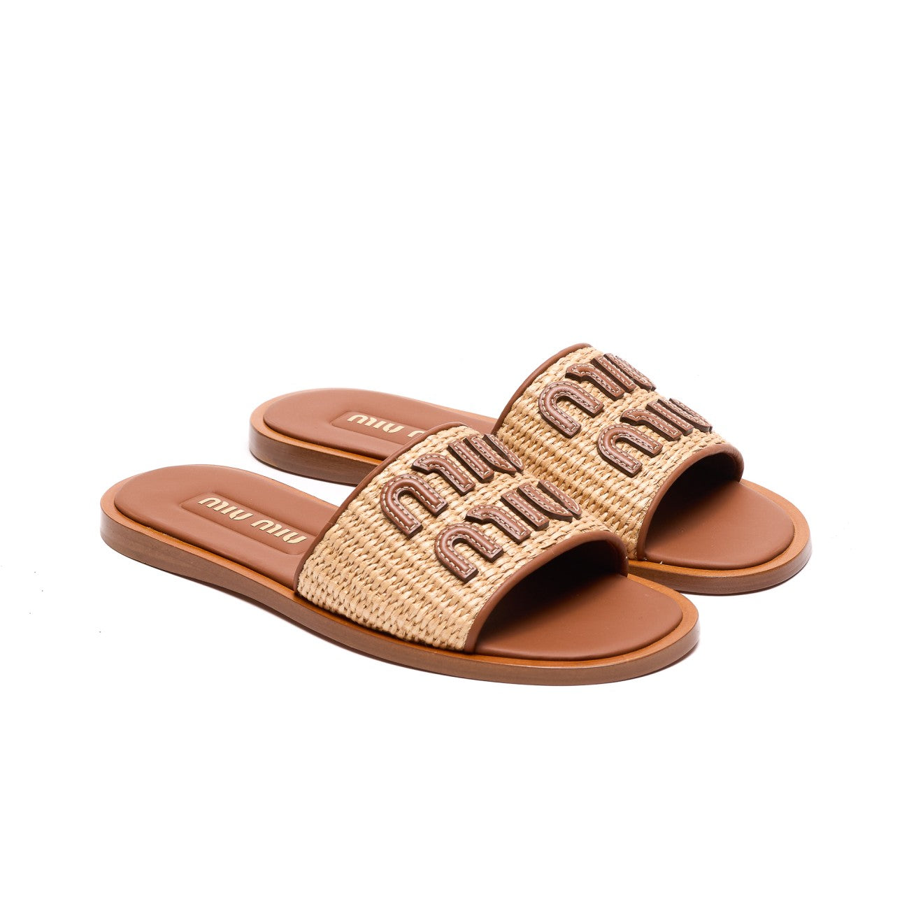 Miu Miu Women Logo Slide Sandals MIU MIU