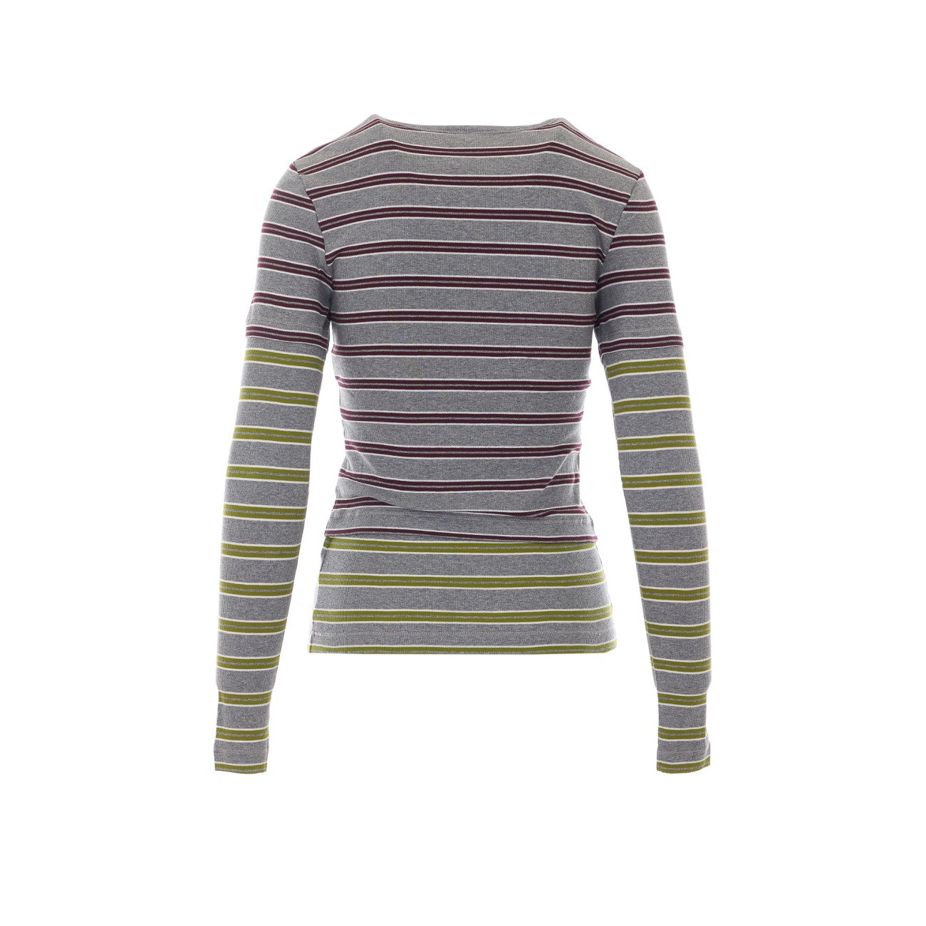 Ganni Women Logo Striped Long Sleeves Top GANNI