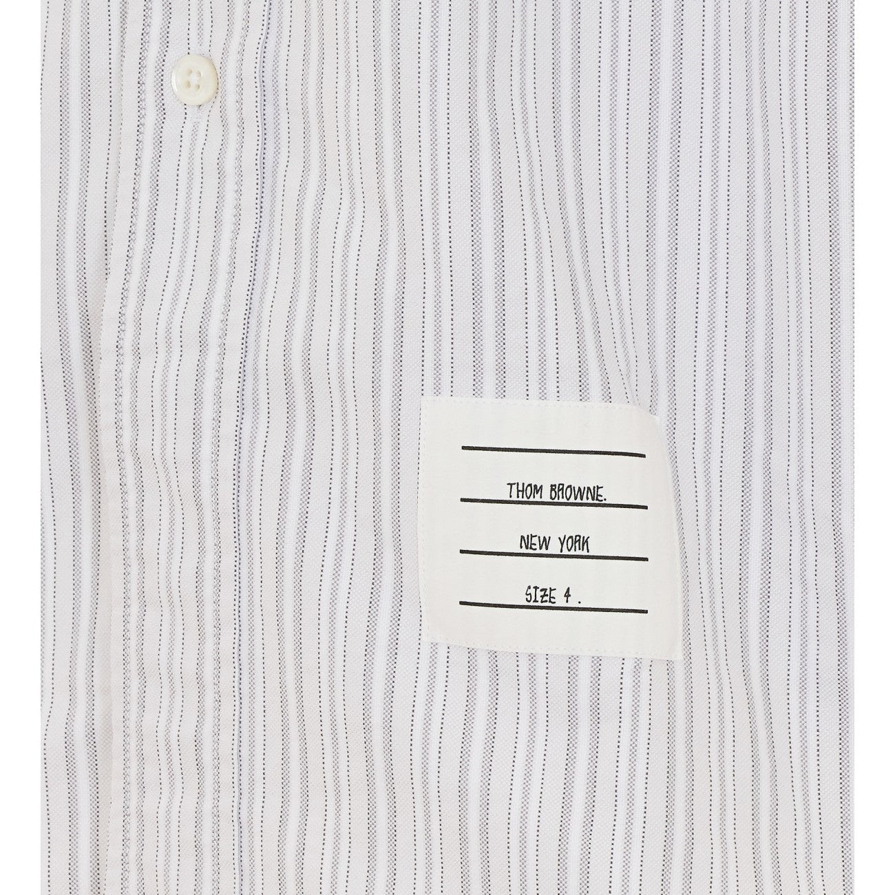 Thom Browne Men Logo Striped Oxford Short Sleeves Shirt THOM BROWNE