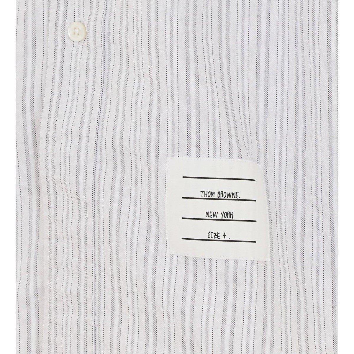 Thom Browne Men Logo Striped Oxford Short Sleeves Shirt THOM BROWNE