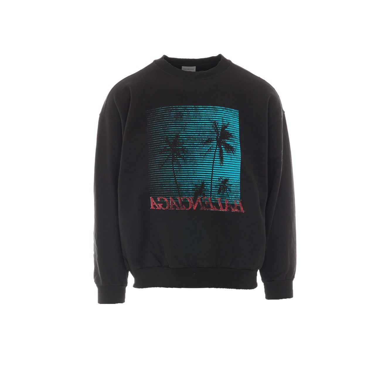 Balenciaga Men Logo Sweatshirt With Palm Tree Print BALENCIAGA