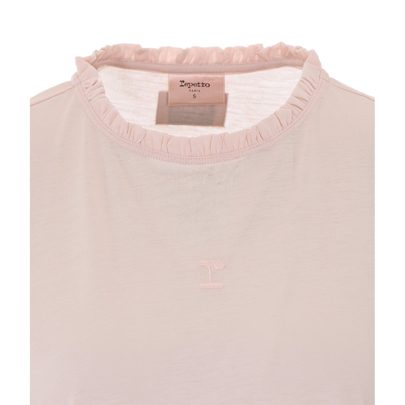 Repetto Women Logo T-Shirt With Ruffled Collar Repetto