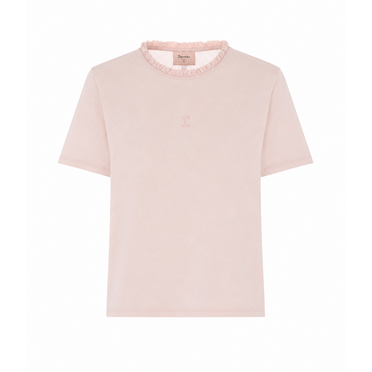 Repetto Women Logo T-Shirt With Ruffled Collar Repetto