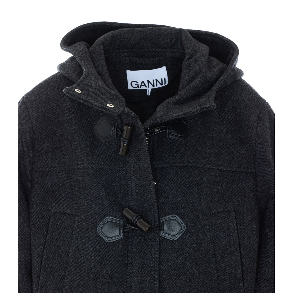 Ganni Women Logo Wool Peacoat GANNI