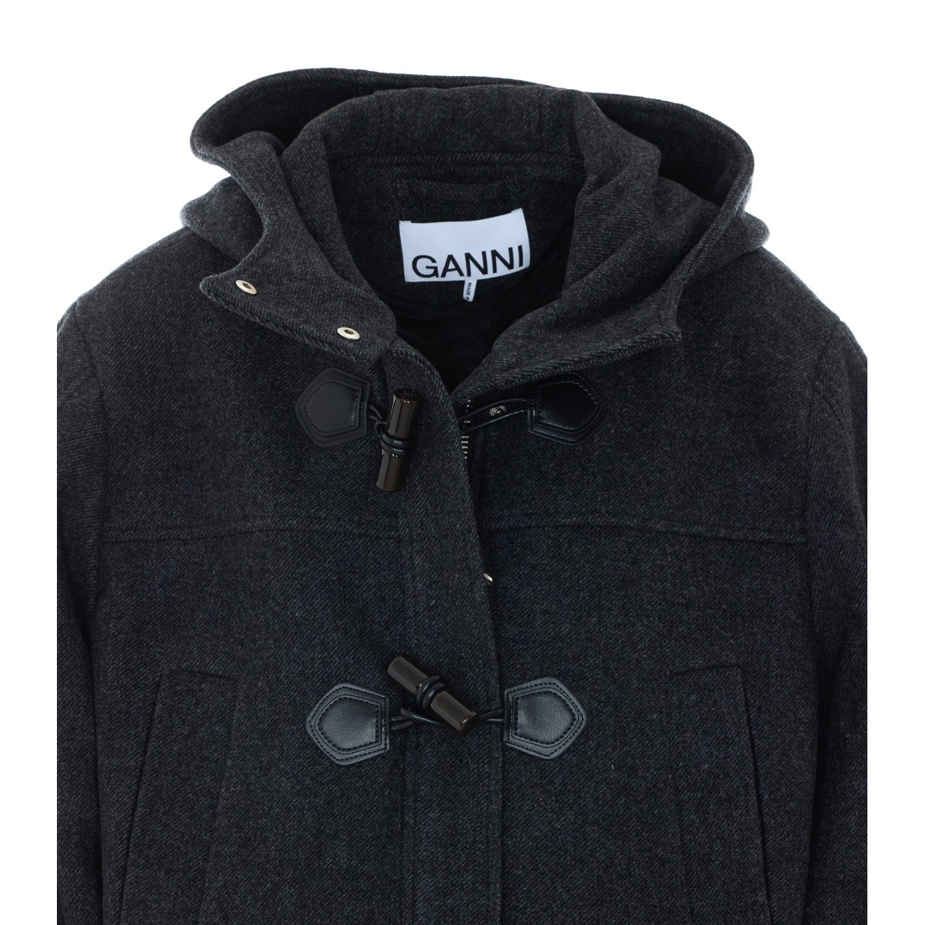 Ganni Women Logo Wool Peacoat GANNI