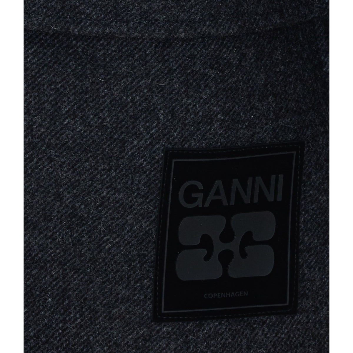 Ganni Women Logo Wool Peacoat GANNI