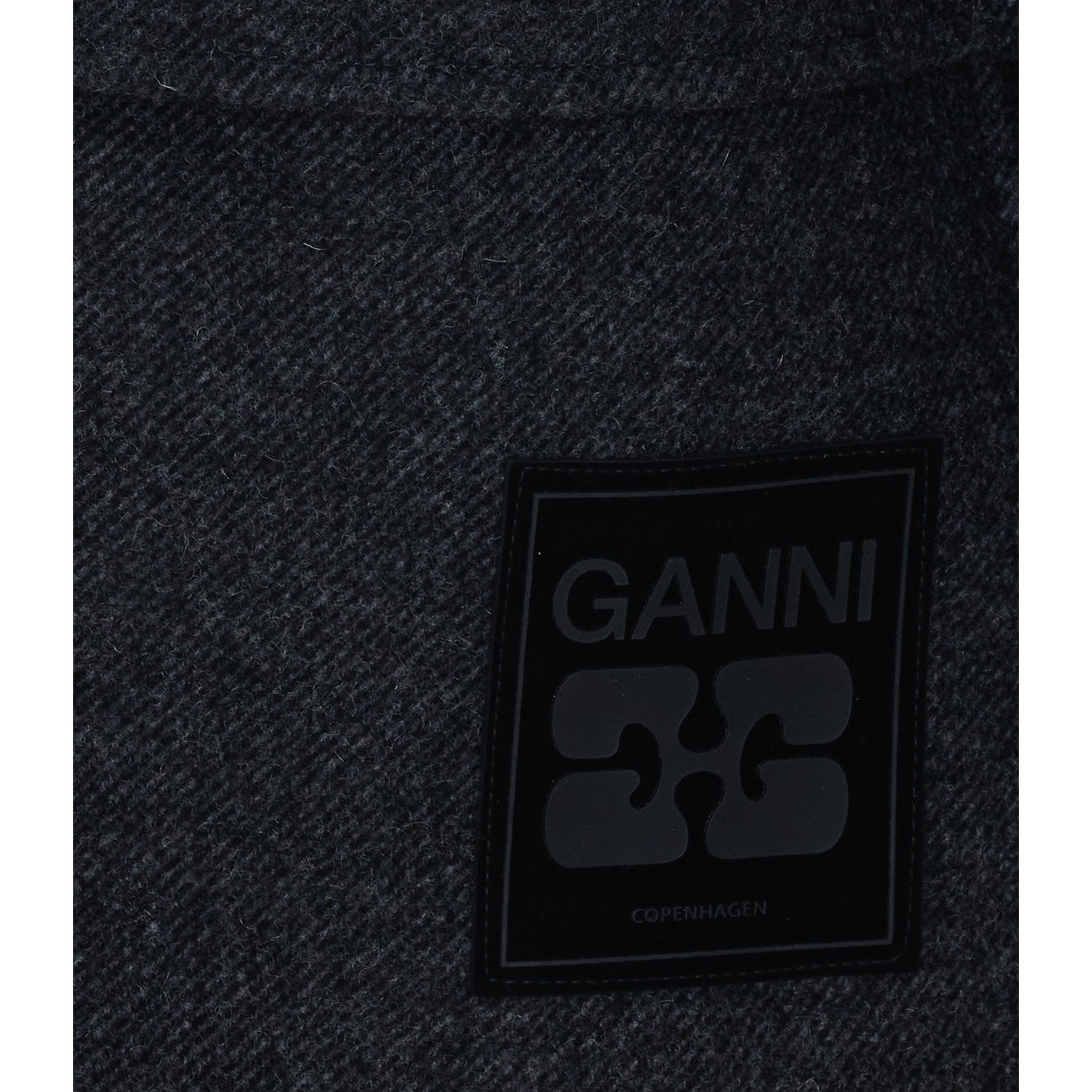 Ganni Women Logo Wool Peacoat GANNI