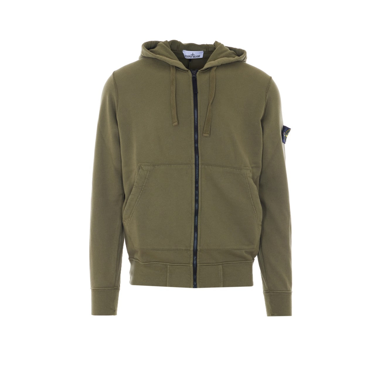 Stone Island Men Logo Zip Hoodie STONE ISLAND