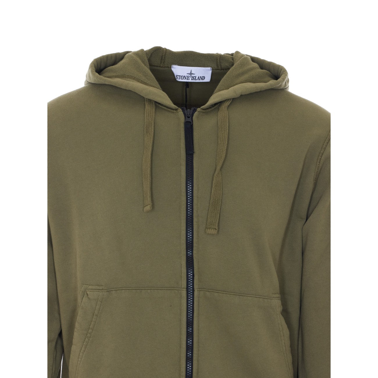 Stone Island Men Logo Zip Hoodie STONE ISLAND