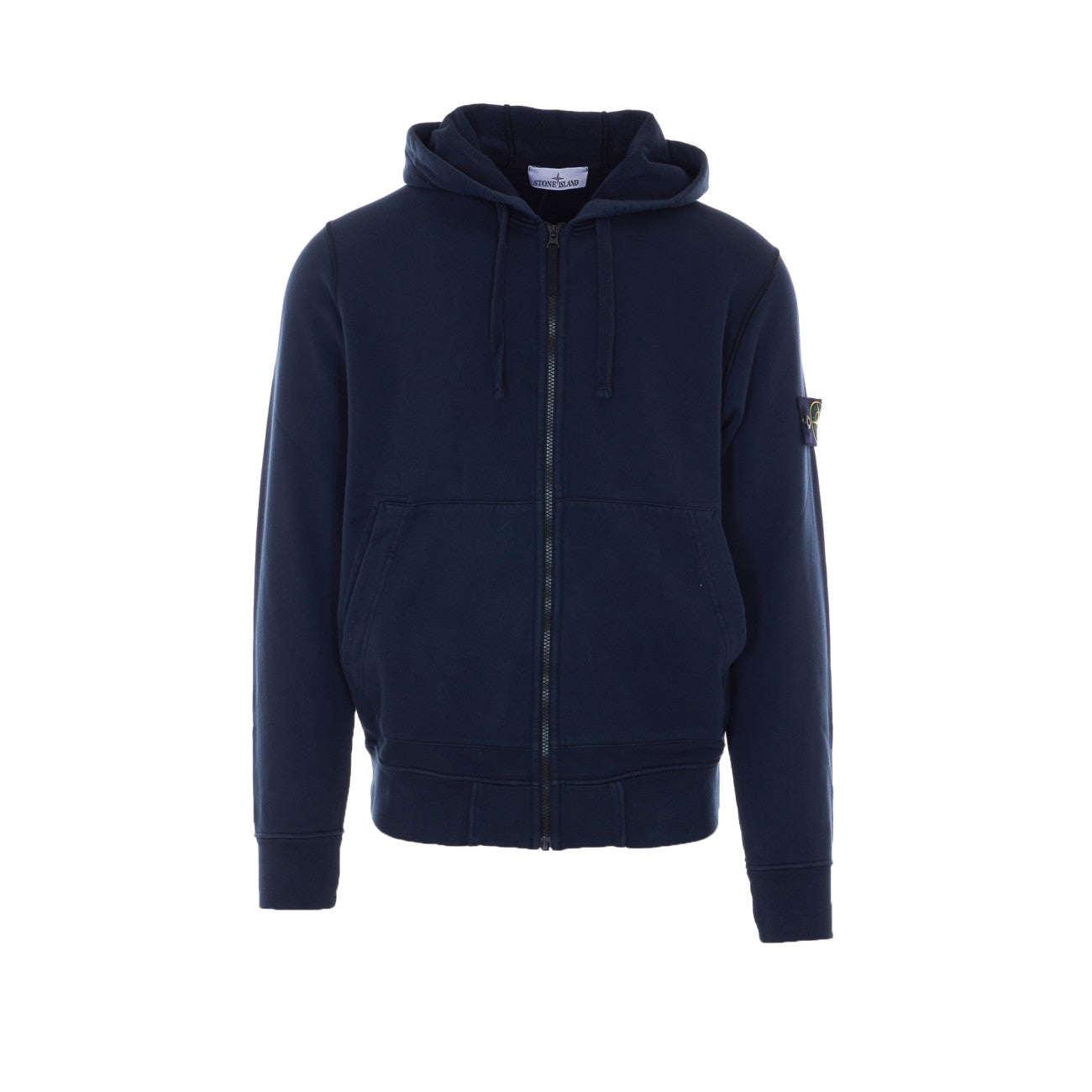 Stone Island Men Logo Zip Up Hoodie STONE ISLAND