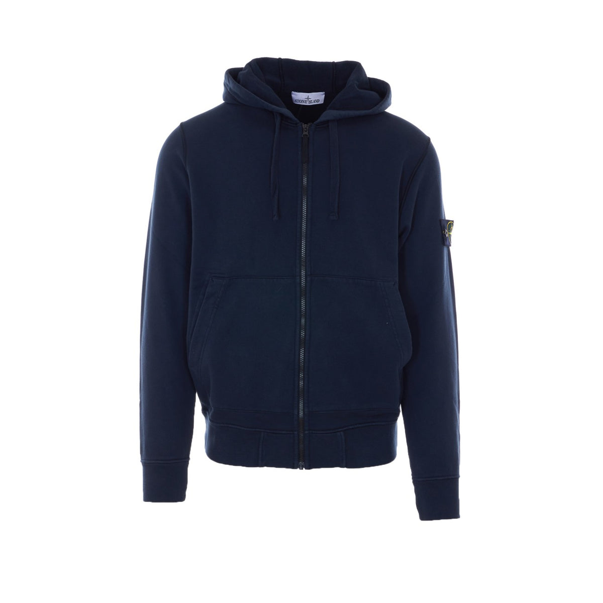 Stone Island Men Logo Zip Up Hoodie STONE ISLAND
