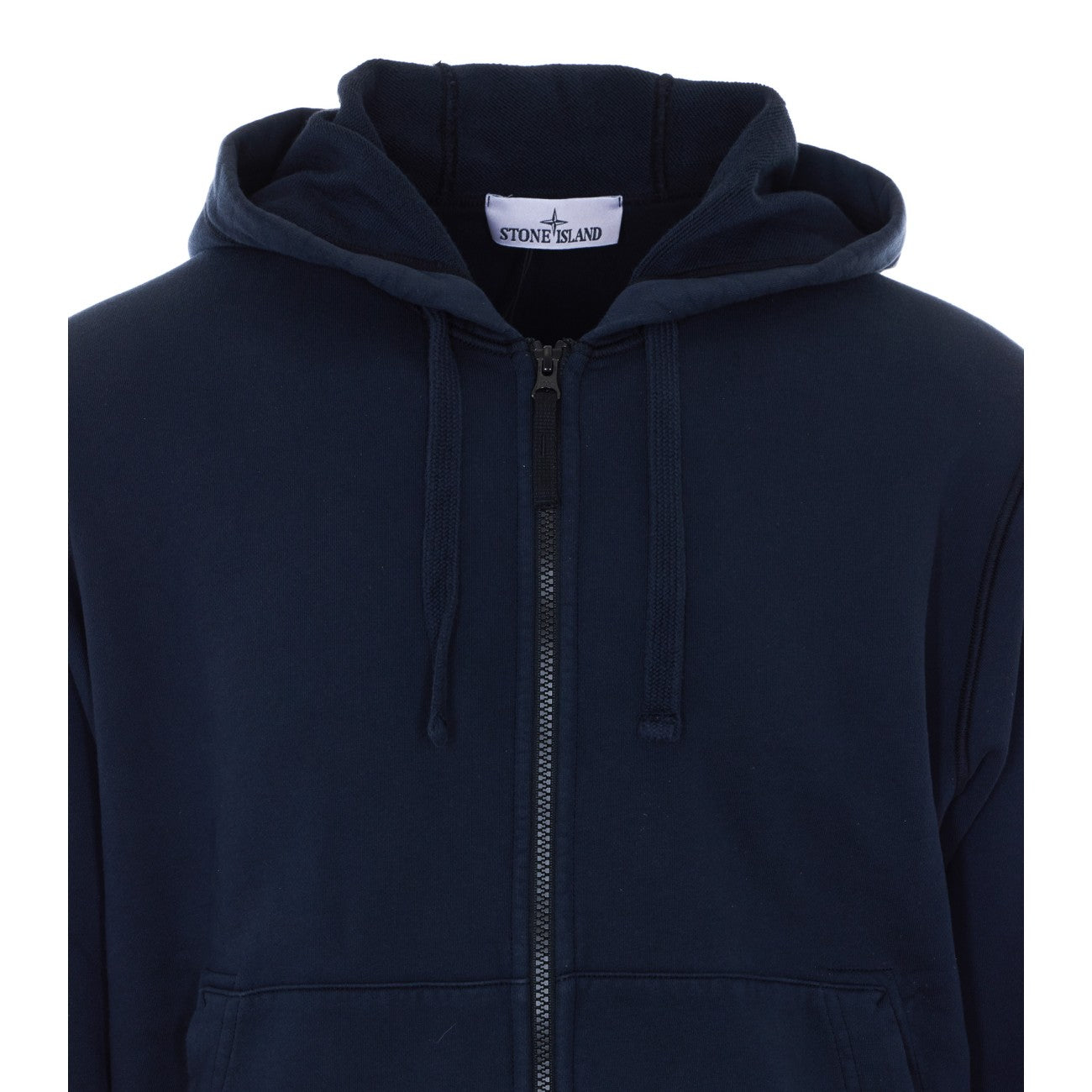 Stone Island Men Logo Zip Up Hoodie STONE ISLAND