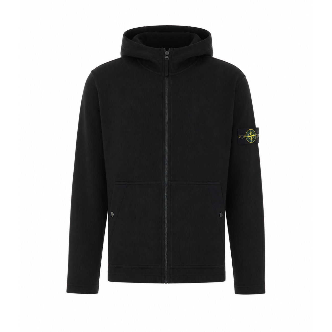 Stone Island Men Logo Zip Up Hoodie STONE ISLAND