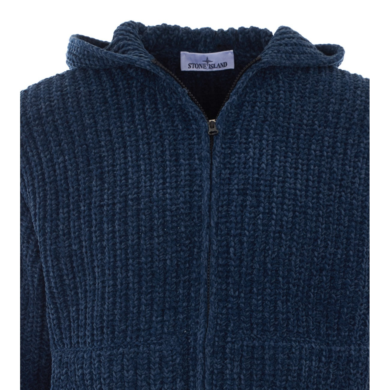 Stone Island Men Logo Zipped And Hooded Sweater STONE ISLAND