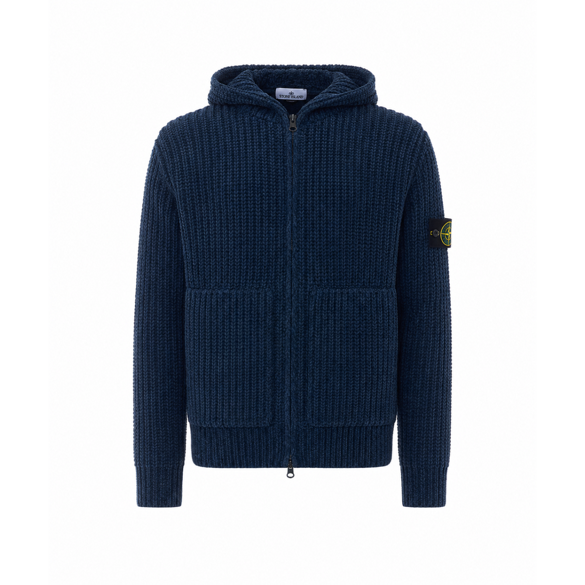 Stone Island Men Logo Zipped And Hooded Sweater STONE ISLAND