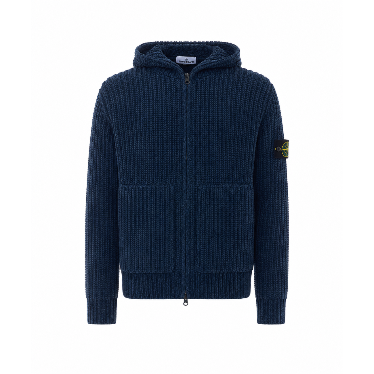 Stone Island Men Logo Zipped And Hooded Sweater STONE ISLAND