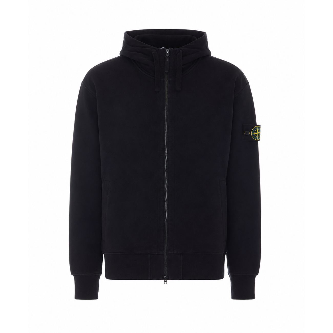 Stone Island Men Logo Zipped Hoodie STONE ISLAND