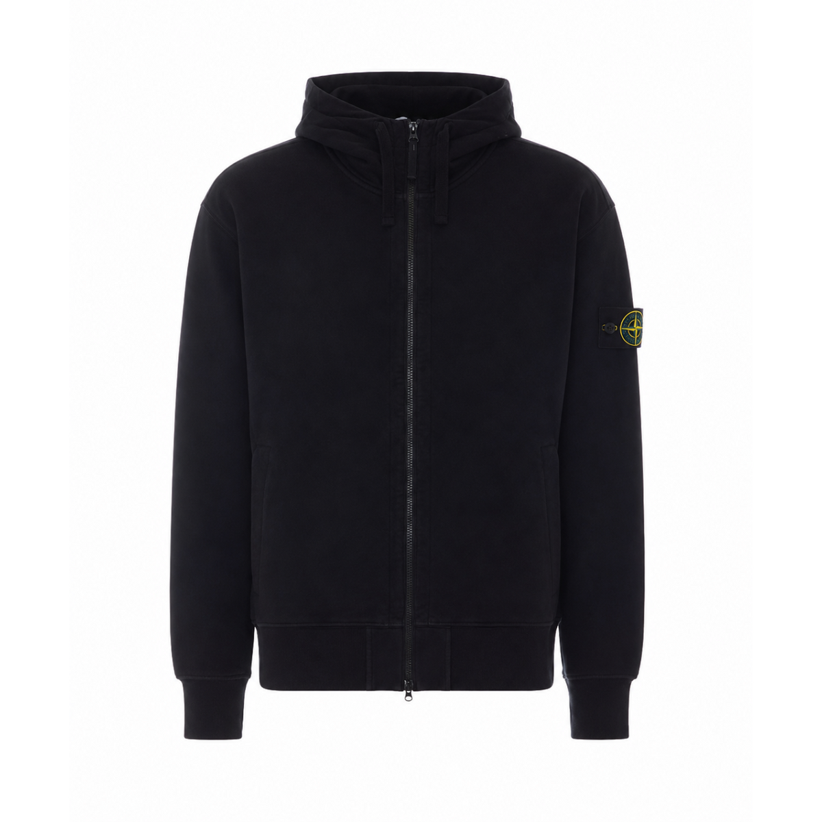 Stone Island Men Logo Zipped Hoodie STONE ISLAND